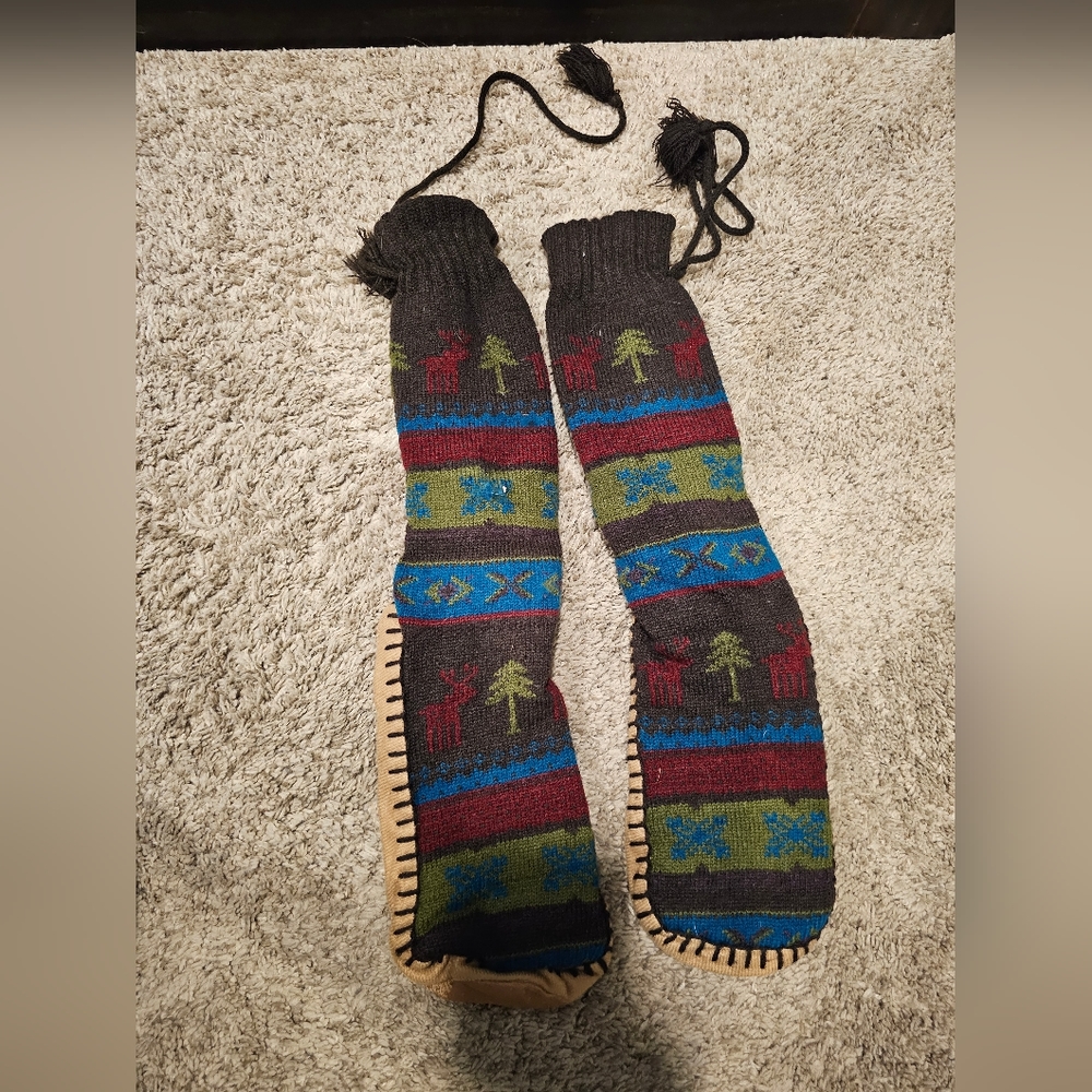 Knit Moccasin Style Slippers